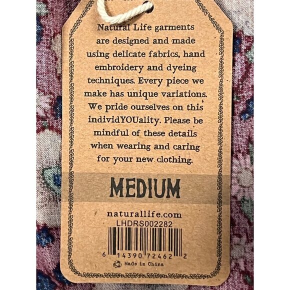 Natural Life Womens Medium Floral Sundress Embroidery Red Blue Boho - Picture 7 of 8